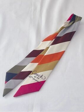 COACH 65th Anniversary Legacy Striped Bag Scarf EUC